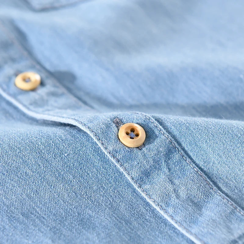 Alessandro Pietra 100% Katoenen Denim Shirt