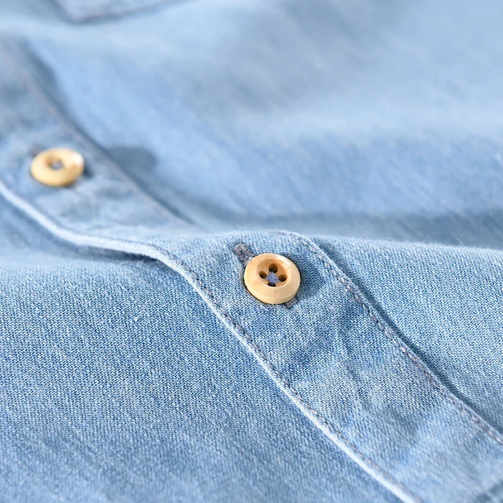 Alessandro Pietra 100% Katoenen Denim Shirt