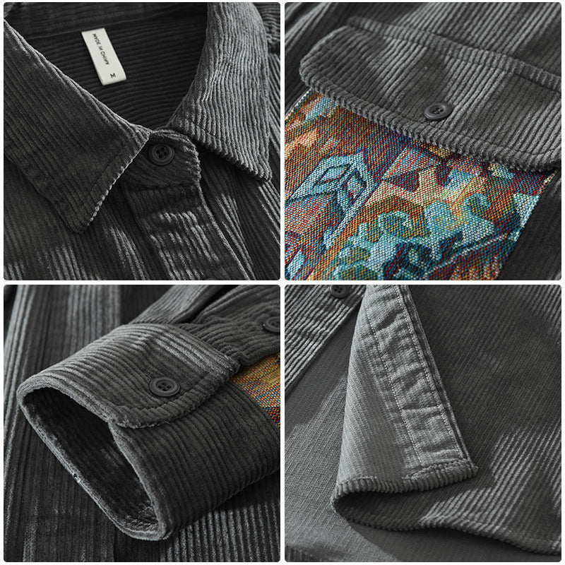 Enzo Conti Luxe Corduroy Lange Mouwen Shirt
