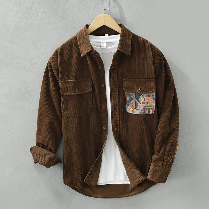 Enzo Conti Luxe Corduroy Lange Mouwen Shirt