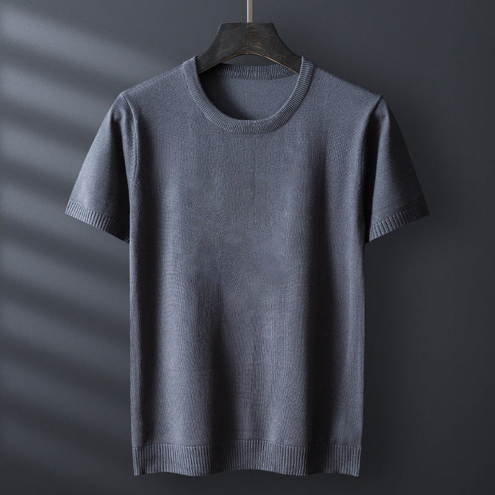 Hensu Katoenen Gebreid T-Shirt