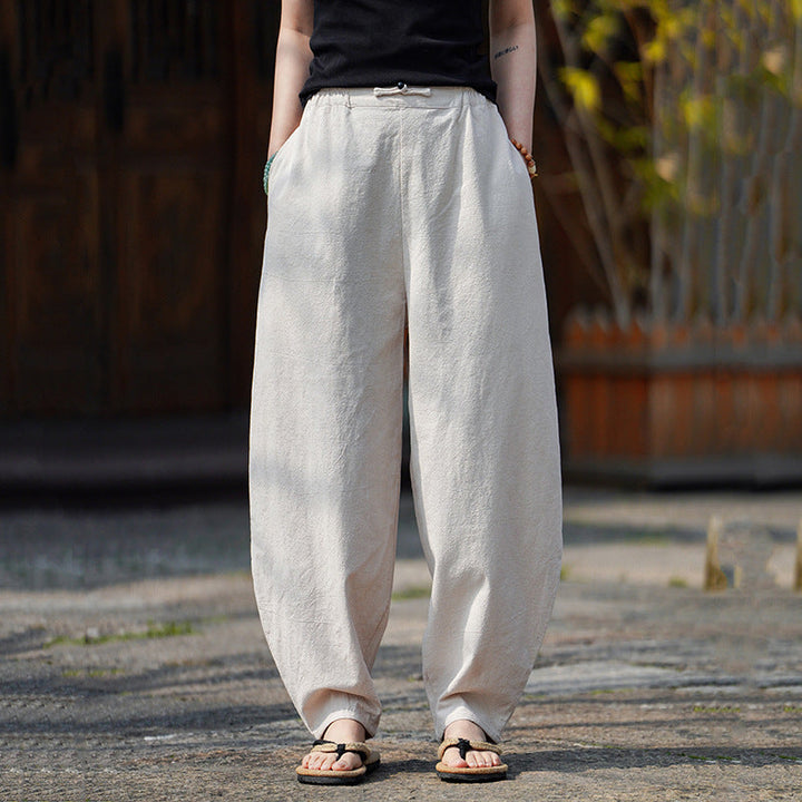 Edo Wijde-Leg Linnen Broek