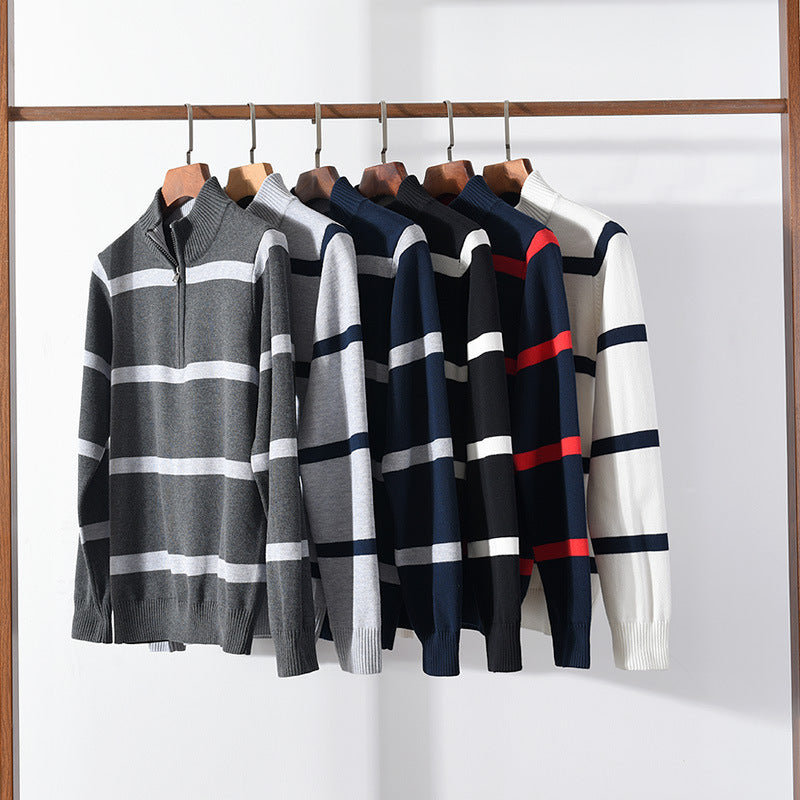 Hiro Katoenen Quarter-Zip Trui