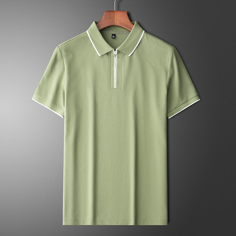 Laurent Katoenen Zijde Polo Shirt