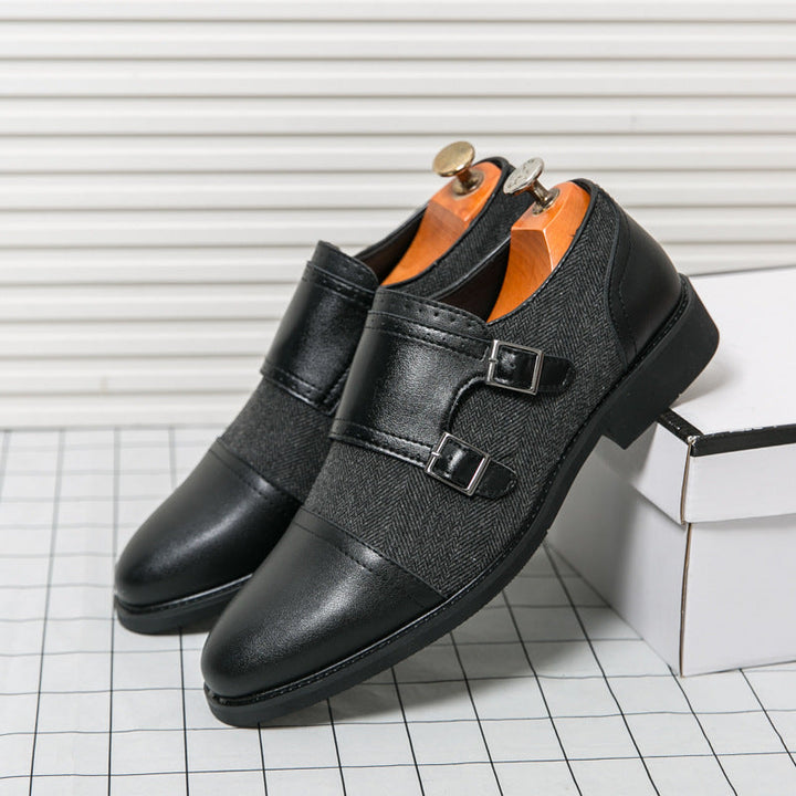 Winston Dubbele Gesp Leren Schoenen