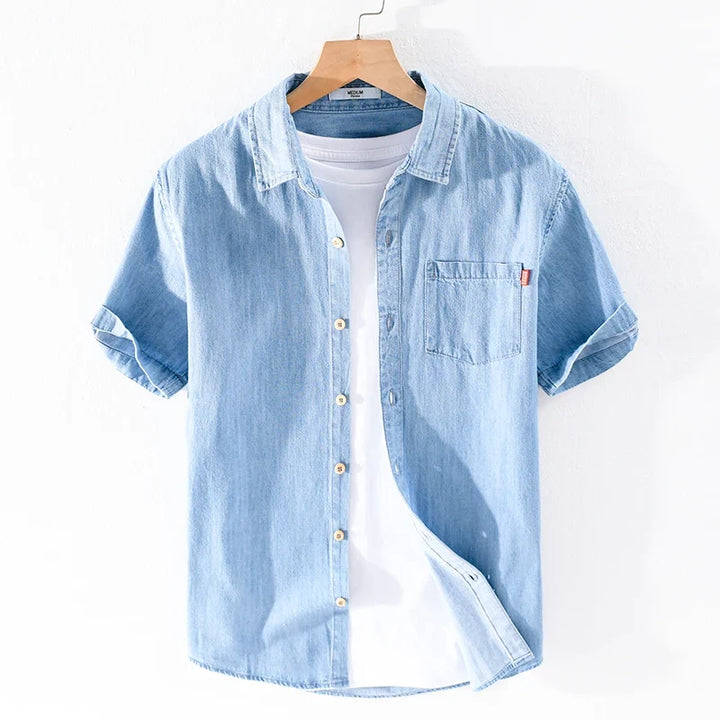 Alessandro Pietra 100% Katoenen Denim Shirt