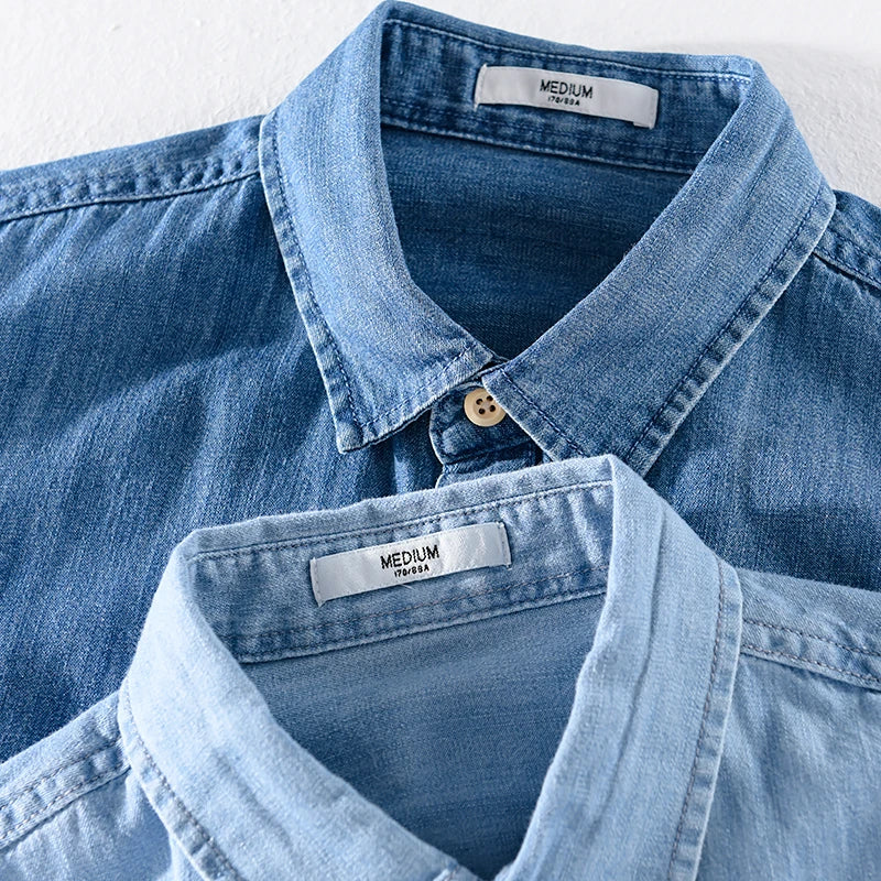Alessandro Pietra 100% Katoenen Denim Shirt