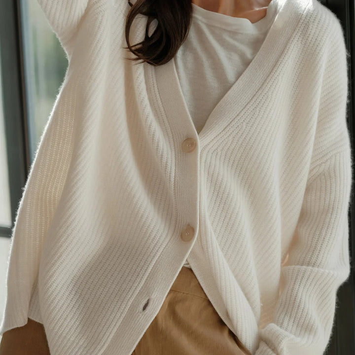 Vrouwen Oversized Knopen-Voorkant Gebreide Cardigan Trui