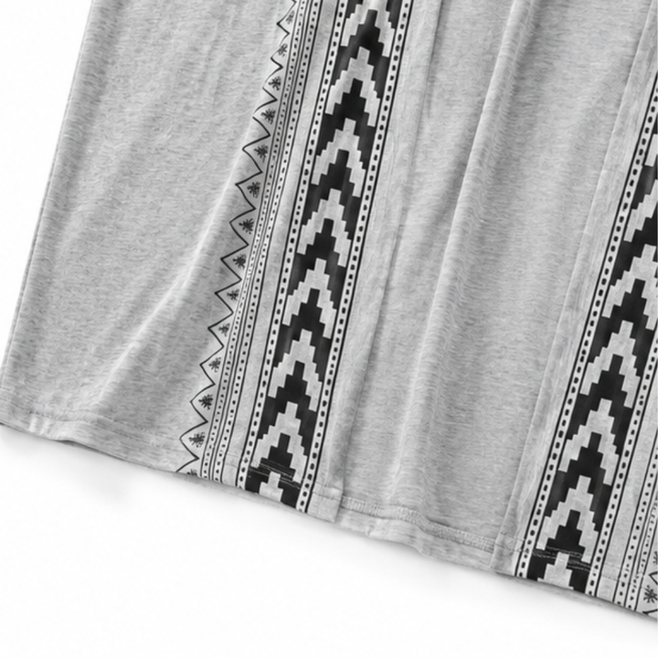 Wearbella – Retro Geometrische Print Open-Front Cardigan