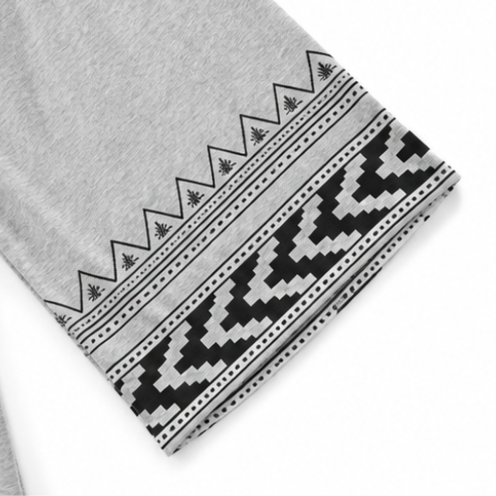 Wearbella – Retro Geometrische Print Open-Front Cardigan