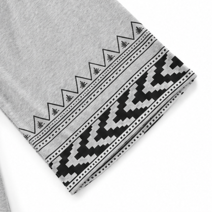 Wearbella – Retro Geometrische Print Open-Front Cardigan