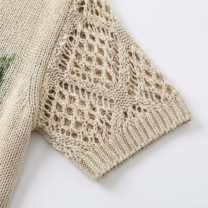 Rosavelle - Elegante Haak Mouw Bloemen Top