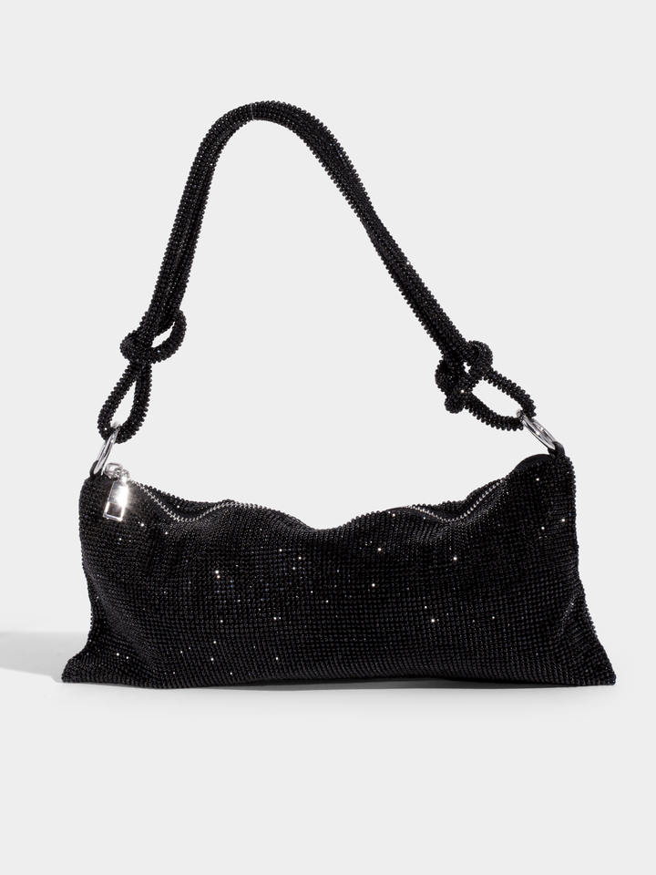 Luxe Glanzende Tas met Ketting Detail