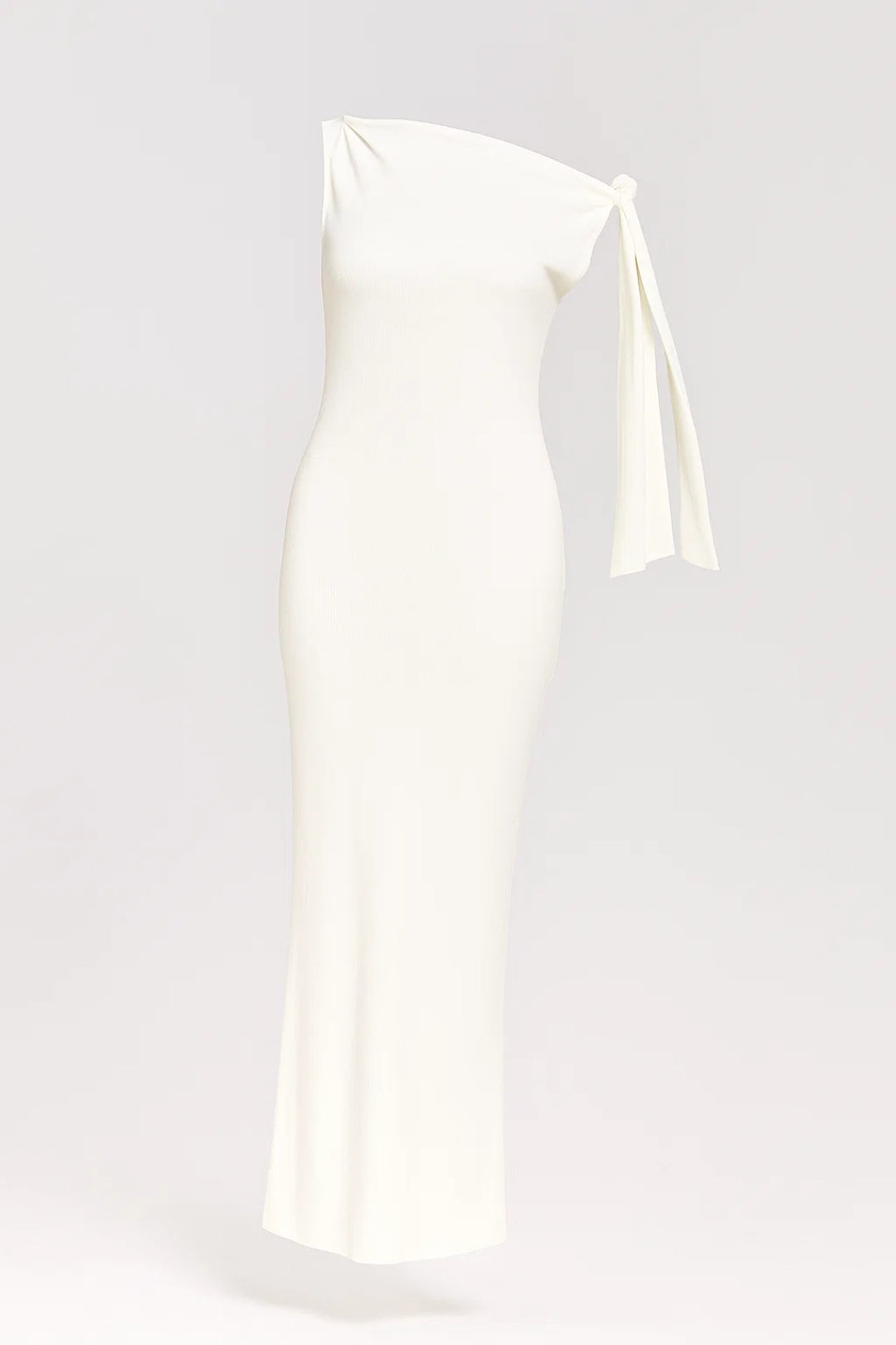 Witte Elegante One Shoulder Maxi Jurk