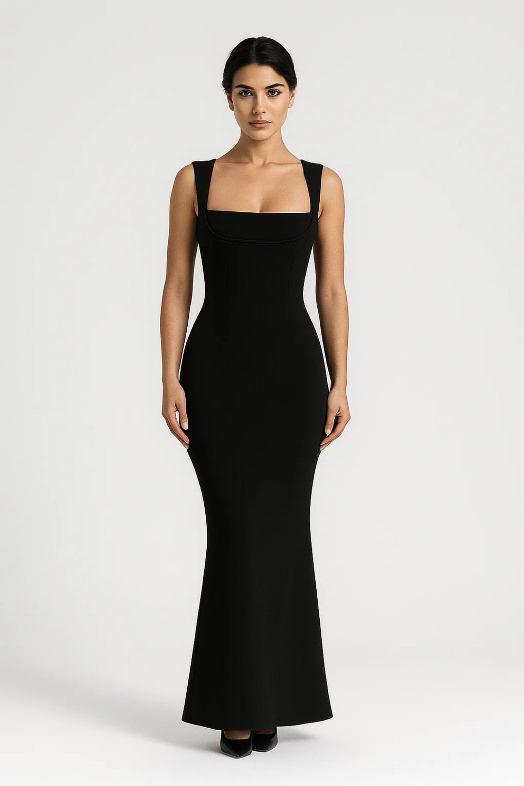 Zwarte Elegante Bodycon Maxi Jurk