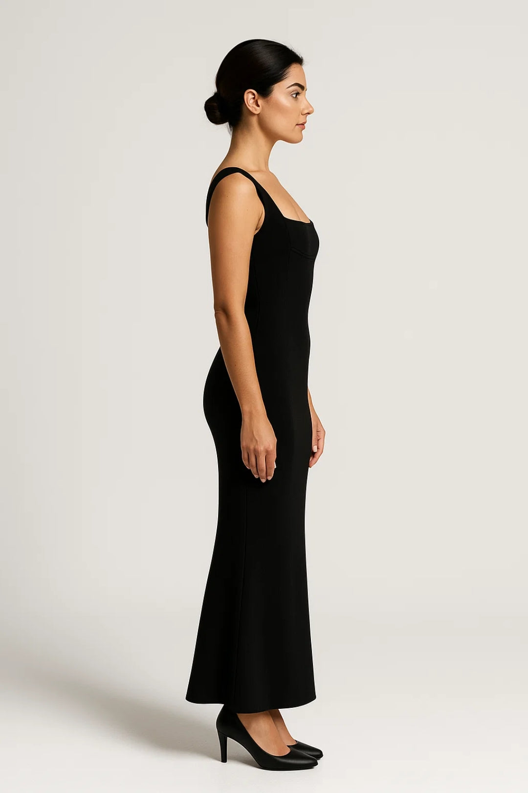 Zwarte Elegante Bodycon Maxi Jurk