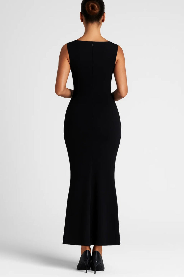 Zwarte Elegante Bodycon Maxi Jurk
