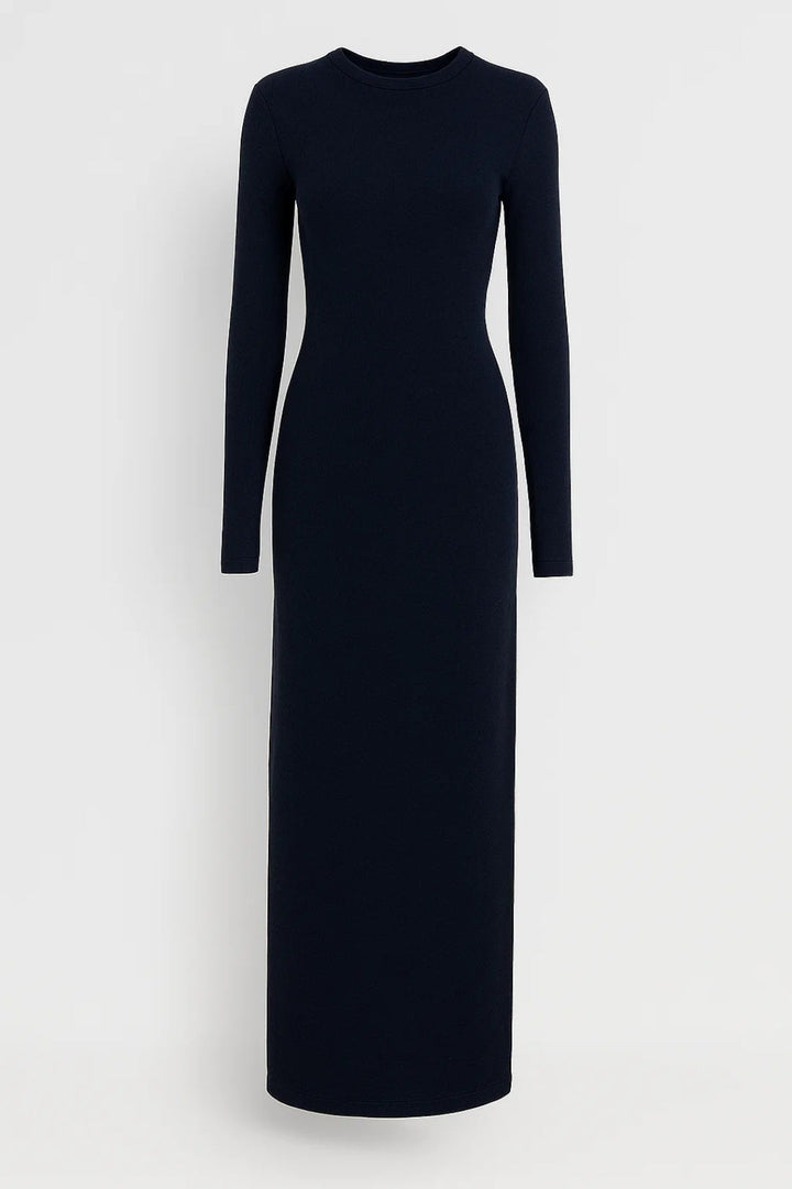 Dames Gebreide Maxi Jurk Met Lange Mouwen