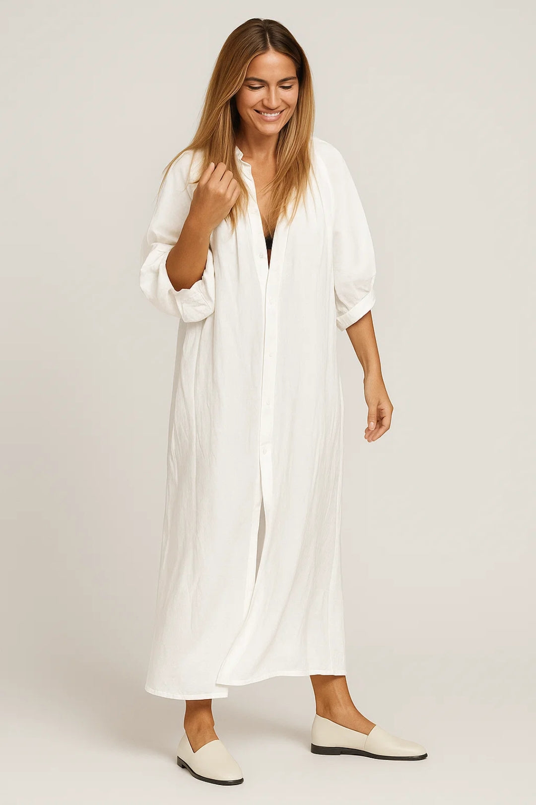Witte Oversized Maxi Jurk