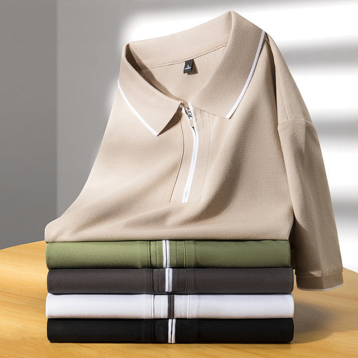 Laurent Katoenen Zijde Polo Shirt