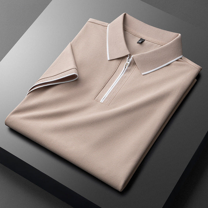 Laurent Katoenen Zijde Polo Shirt