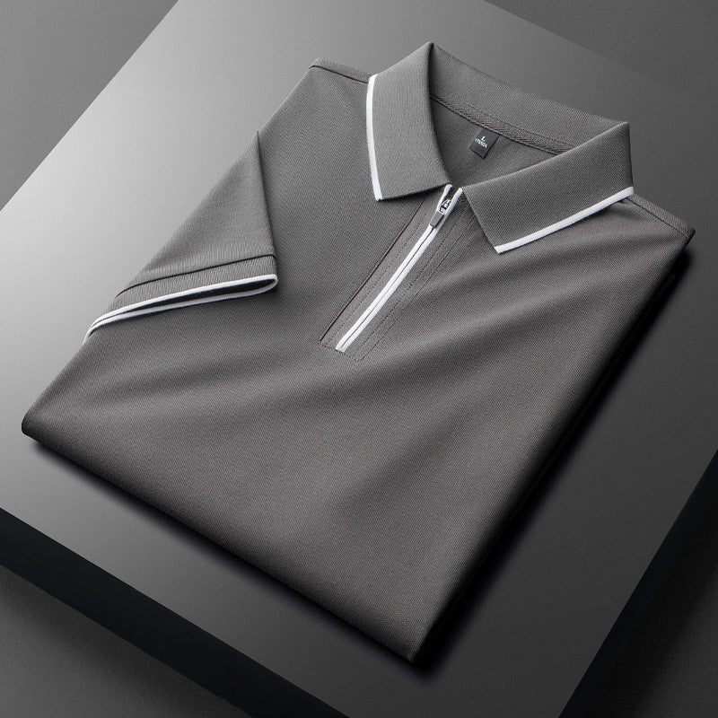 Laurent Katoenen Zijde Polo Shirt