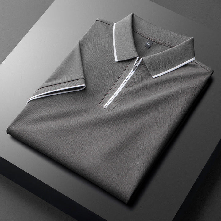 Laurent Katoenen Zijde Polo Shirt