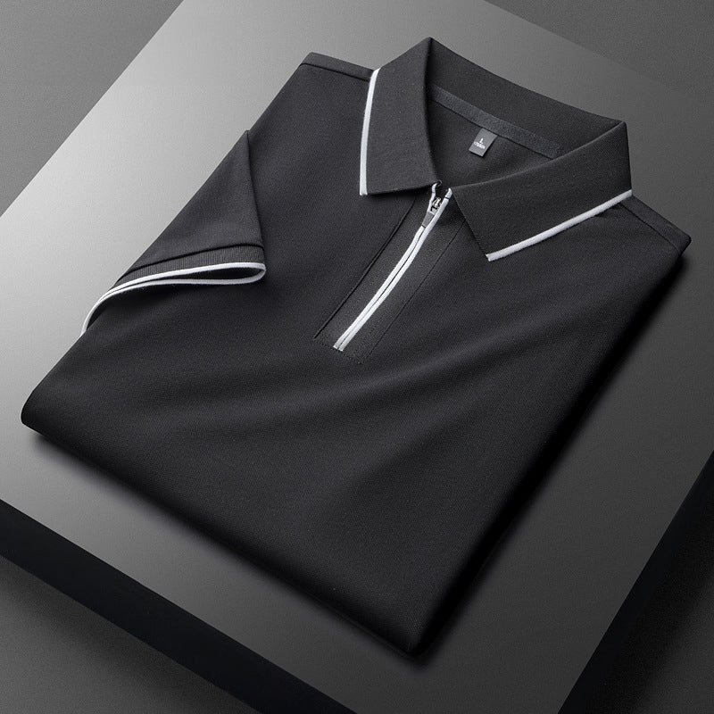 Laurent Katoenen Zijde Polo Shirt