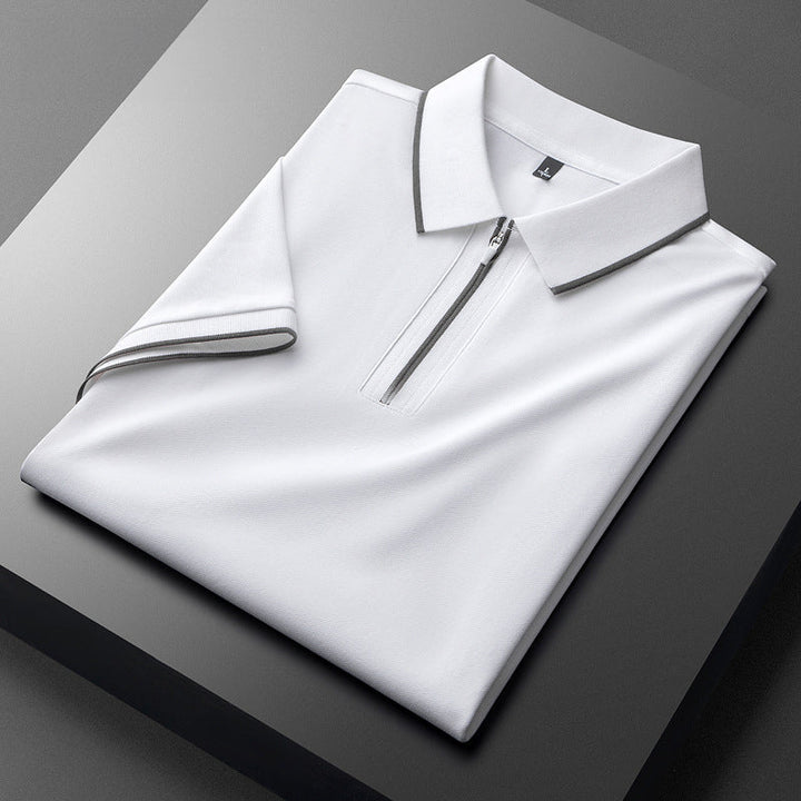 Laurent Katoenen Zijde Polo Shirt