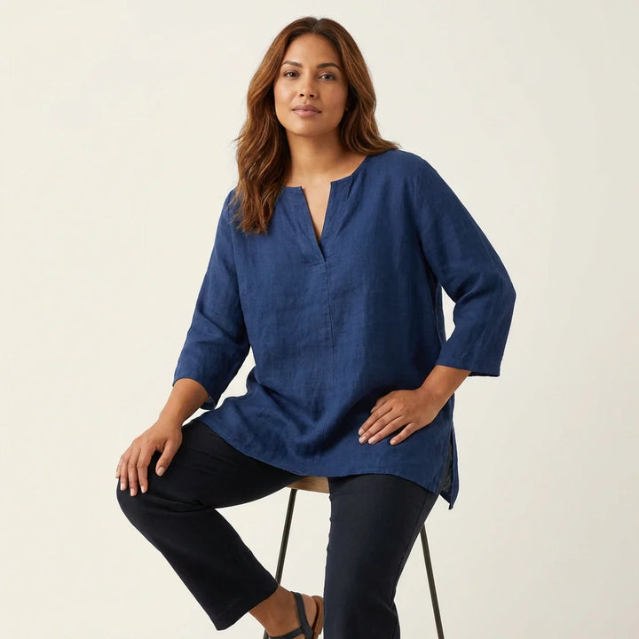 Linnen dames blouse met relaxte pasvorm – Camille