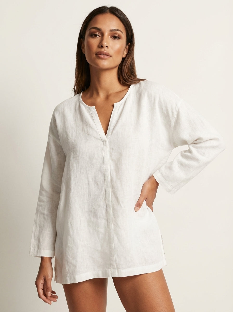 Linnen dames blouse met relaxte pasvorm – Camille