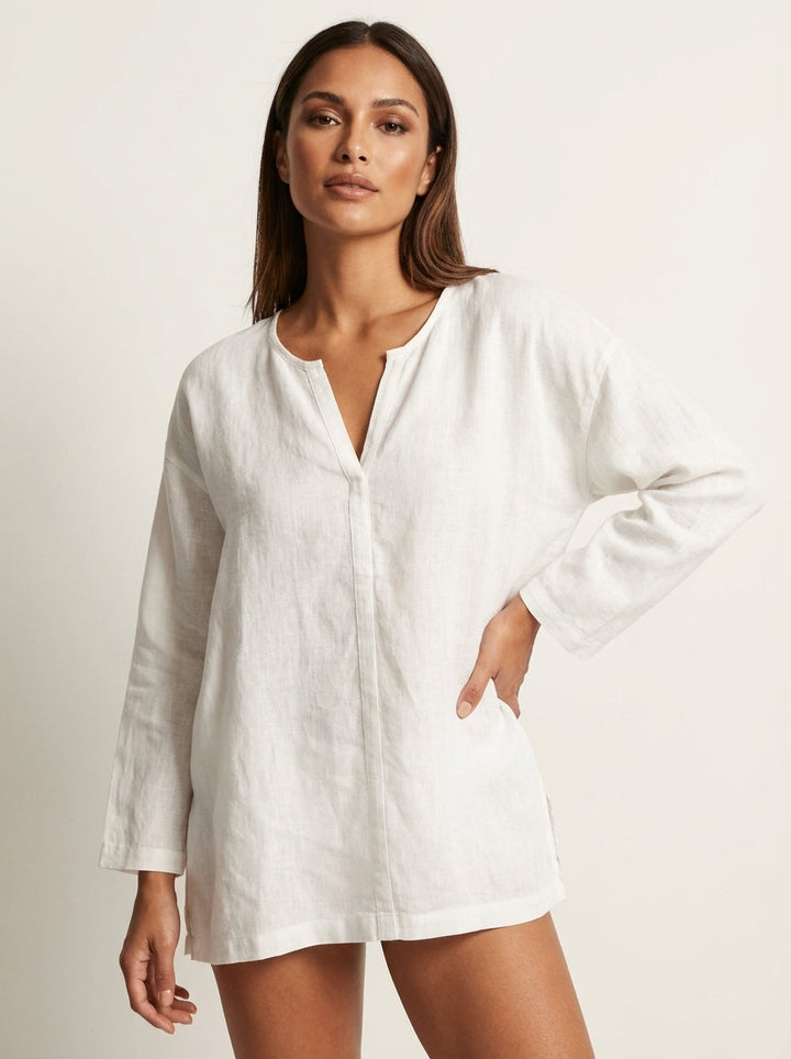 Linnen dames blouse met relaxte pasvorm – Camille