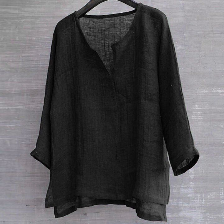 Linnen dames blouse met relaxte pasvorm – Camille