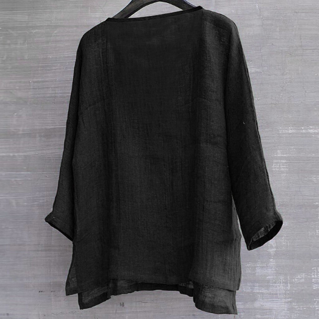Linnen dames blouse met relaxte pasvorm – Camille