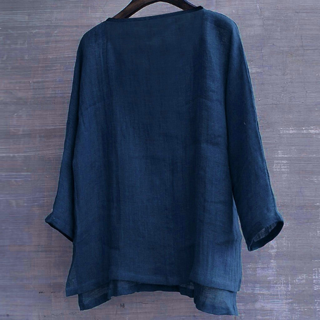 Linnen dames blouse met relaxte pasvorm – Camille