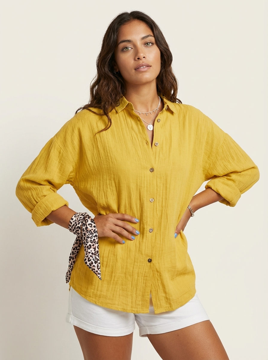 Luchtige dames blouse met knopen – Élise
