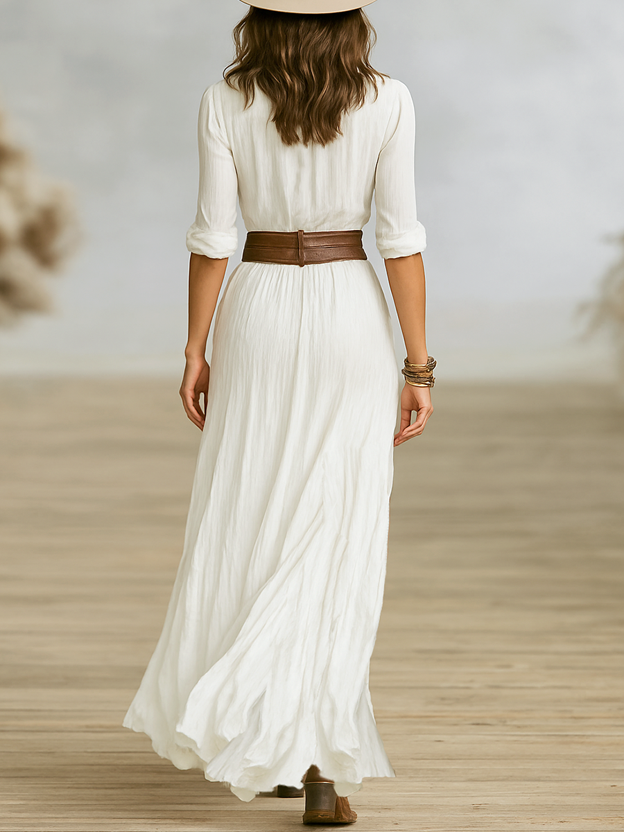 Mariah | Dames Bohemian Knoop Voorkant Maxi Jurk