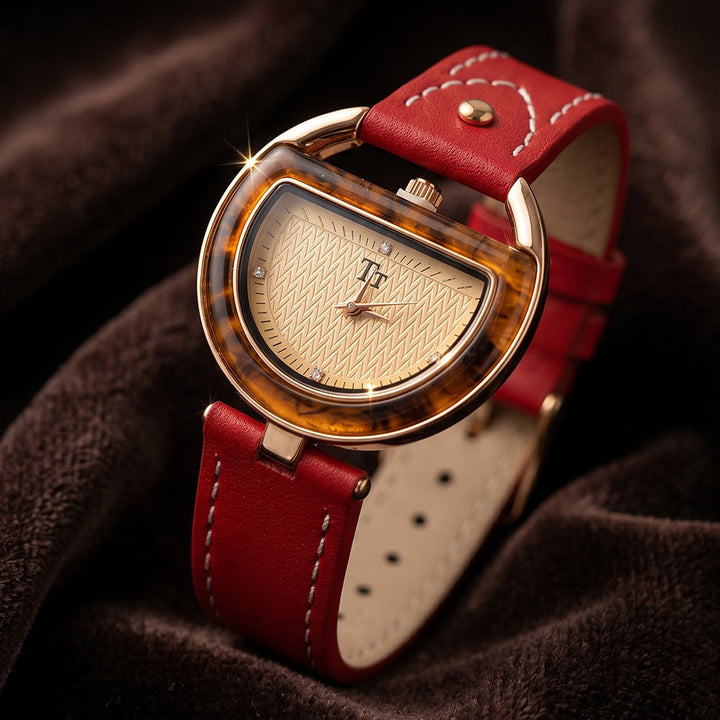 Dorée Leren Horloge