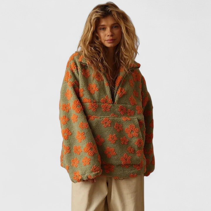 BONNIE – GEPRINTE SHERPA PULLOVER