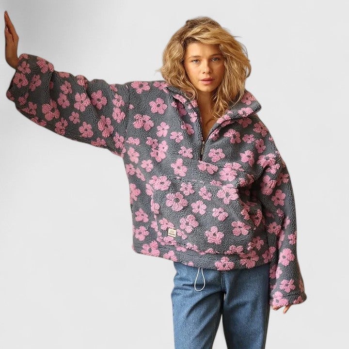 BONNIE – GEPRINTE SHERPA PULLOVER