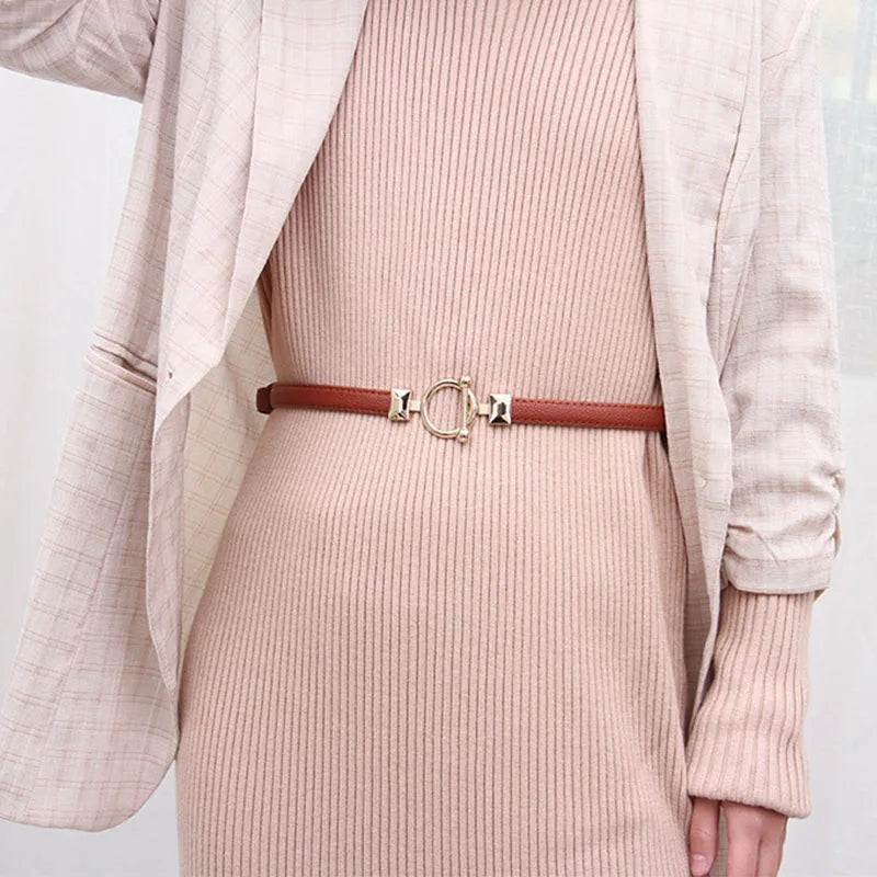 Milla | Leren Taille Riem met Verstelbare Gesp - Elegante Jurk Riem