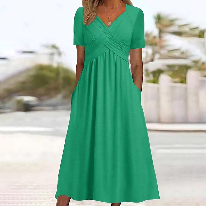 V-hals Midi-Jurk voor Dames