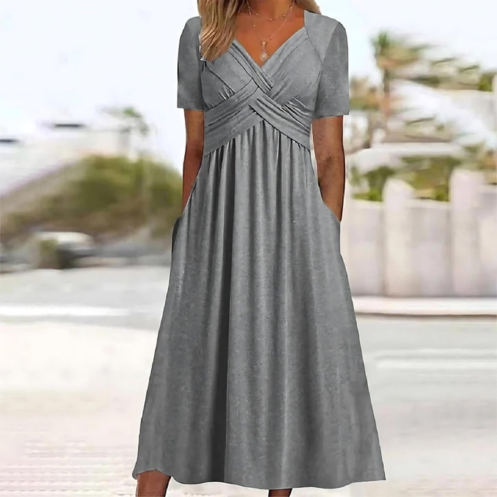 V-hals Midi-Jurk voor Dames