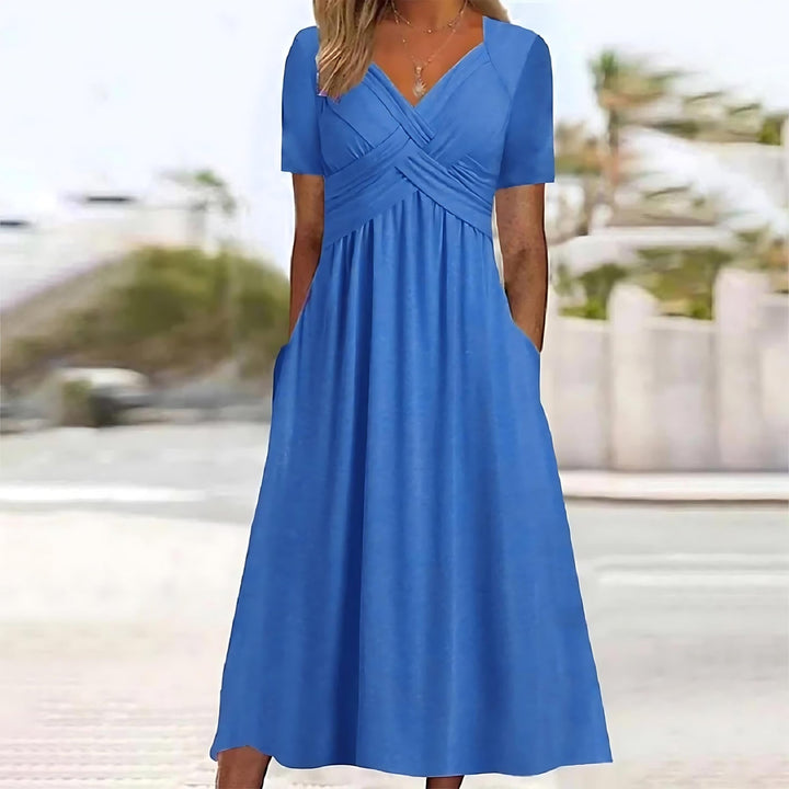 V-hals Midi-Jurk voor Dames