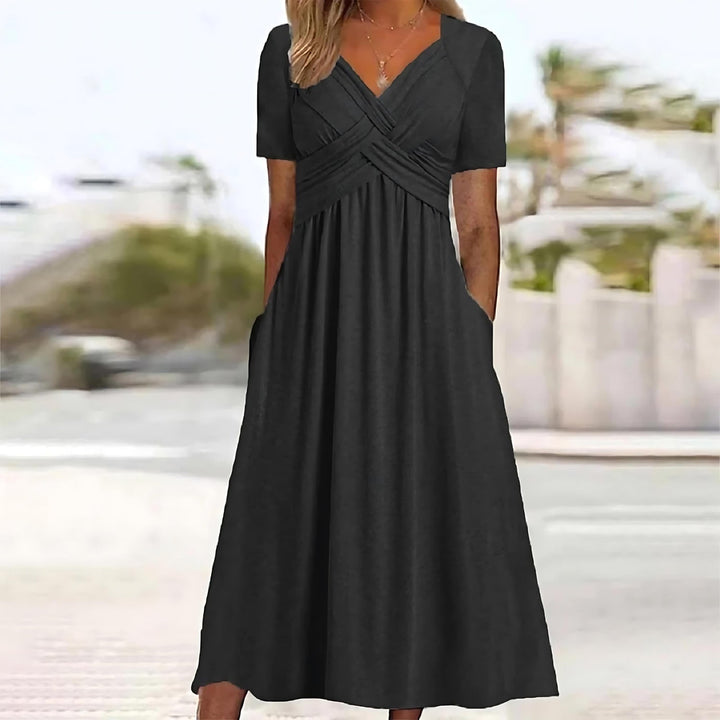 V-hals Midi-Jurk voor Dames