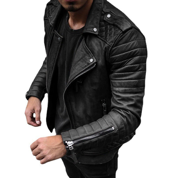Stefan™ Heren Sherpa Gevoerde Leren Bikerjack