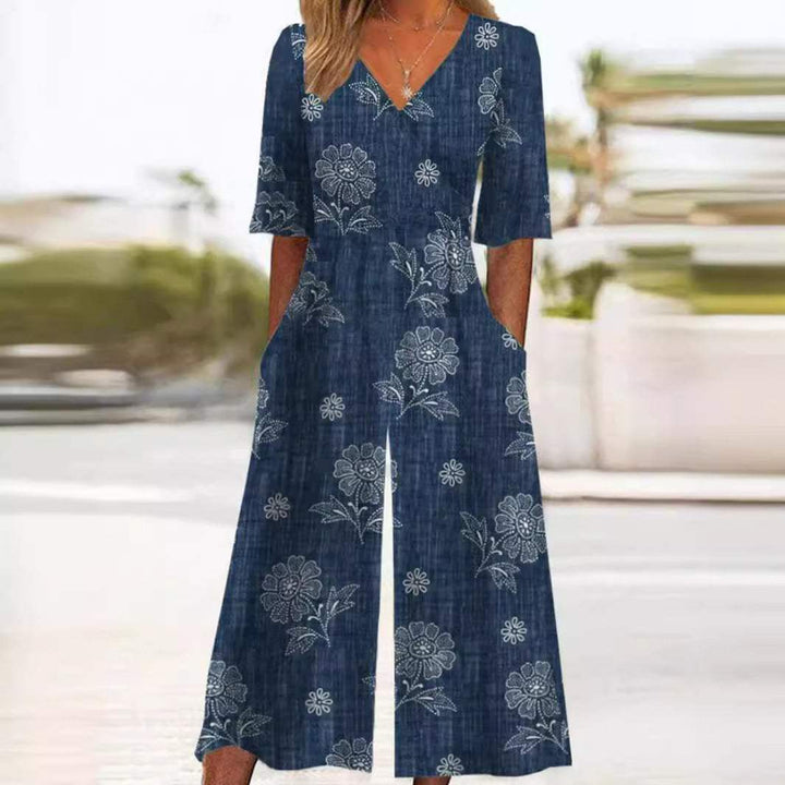 Jumpsuit met Wijde Pijpen en Bloemenprint voor Dames
