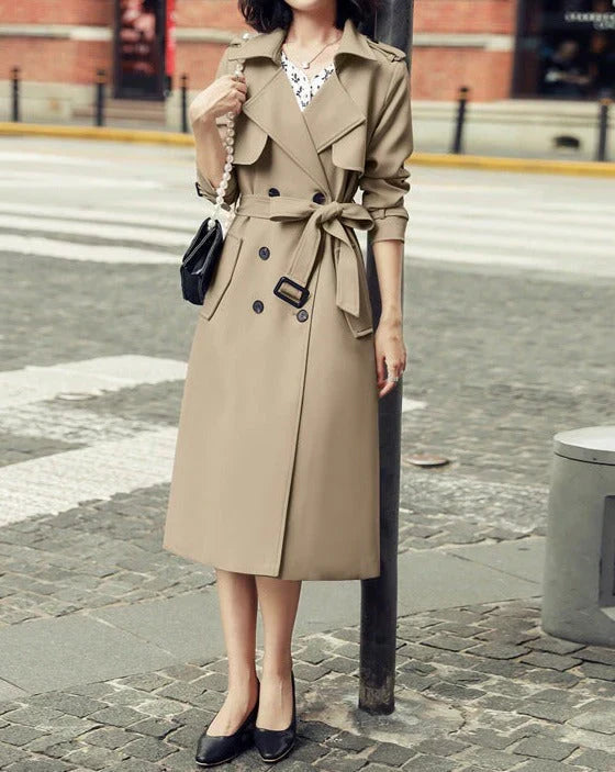 Trenchcoat met Dubbele Rij Knopen