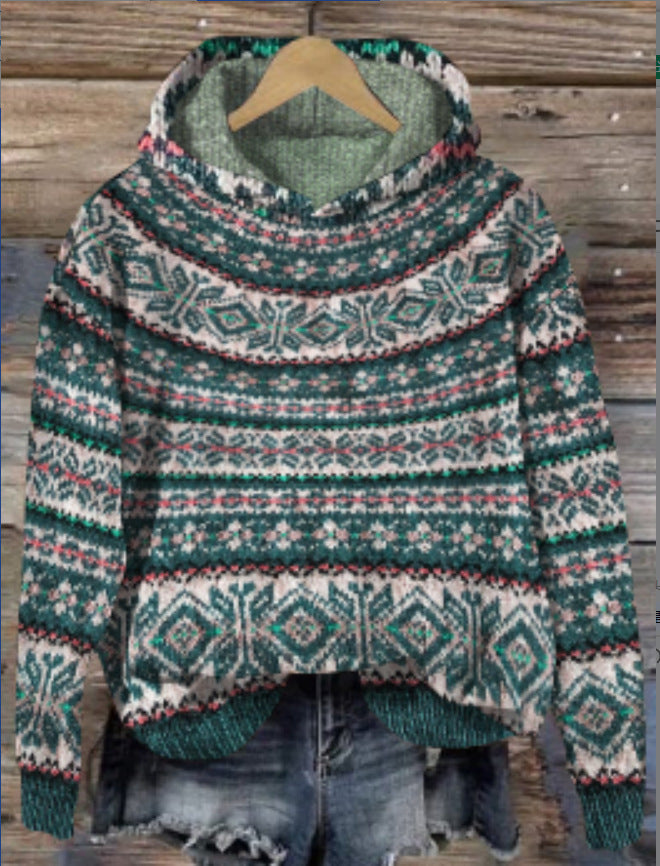 Karine Etnische Retro Hoodie