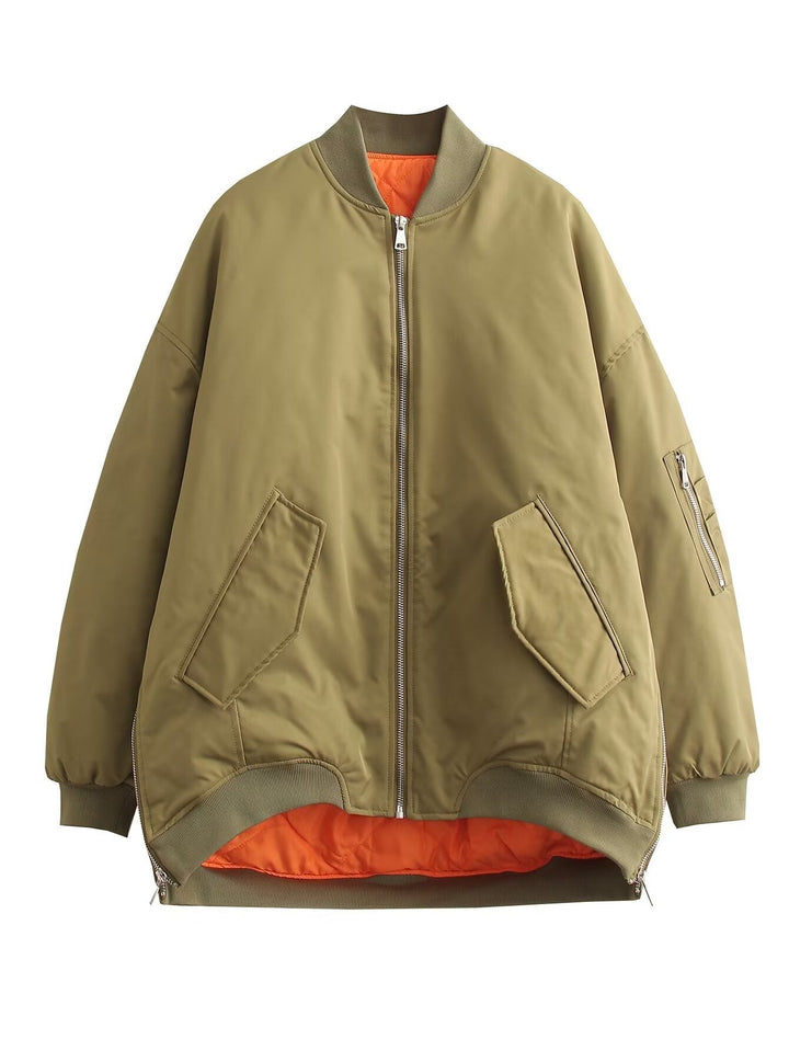 Dames Oversized Bomberjack met Zakjes